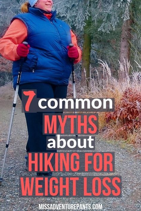 7 common myths about hiking for weight loss — Miss Adventure Pants Lacrosse Training, Fitness Myths, Hiking Gadgets, Beginner Training, Beginner Hiking, Hiking Fitness, Walking Plan, Hiking Training, Hiking Workout