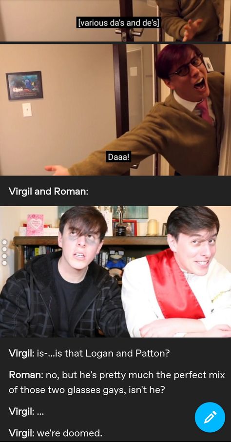 Sander Sides Orange Side, Sanders Sides Cosplay, Sanders Sides Virgil X Roman Fanart, Thomas Sanders Fanart, Sanders Sides Prinxiety, Ticklish Fanart, Patton Fanart, Sanders Sides Virgil, Sander Sides Fanart