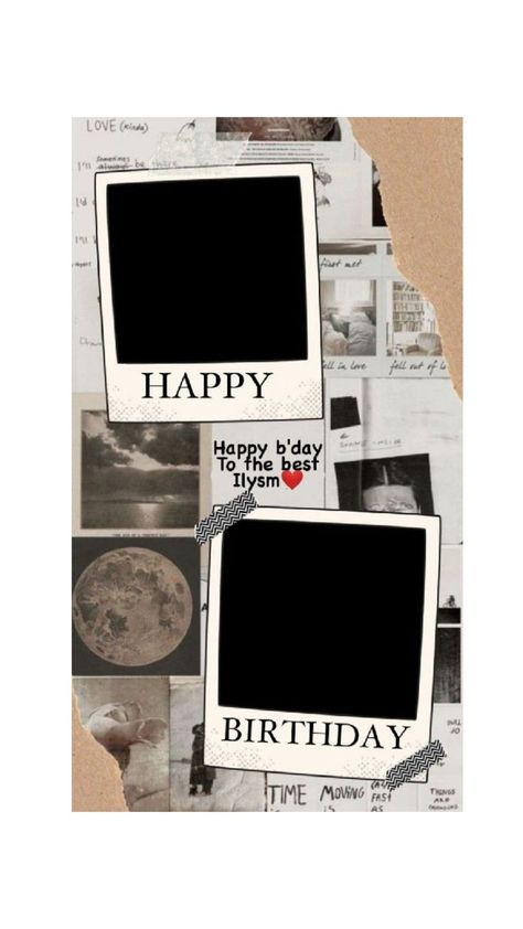 Birthday Wishes Template Aesthetic, Happy Bday Frame, Birthday Polaroid Aesthetic, Happy Birthday Collage Template, Happy Birthday Frames Backgrounds, Birthday Wishes Frames, Birthday Template Instagram Aesthetic, Photo Collage Template Instagram, Birthday Frame Background