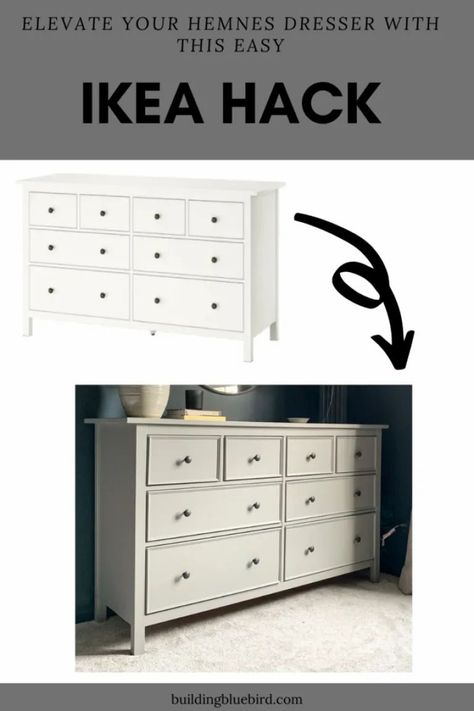 Paint Hemnes Dresser, Ikea Hemnes Makeover, Paint Ikea Dresser, Ikea Koppang Dresser Hack, Dresser Makeover Diy Paint, Ikea Hemnes Diy, Ikea Hemnes Dresser Hack, Hemnes Dresser Hack, Hemnes Drawers