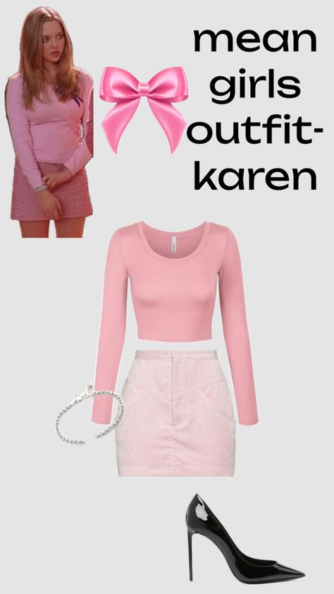 #meangirls #meangirlskarensmith #karensmith #meangirlsoutfit #karensmithoutfit #meangirlsshuffle #meangirlsaesthetic Mean Girls Plastics, Mean Girls Halloween Costumes, Mean Girls Costume, Mean Girls Halloween, Plastic Outfit, Mean Girls Aesthetic, Mean Girls Outfits, Karen Smith, 2000s Outfits