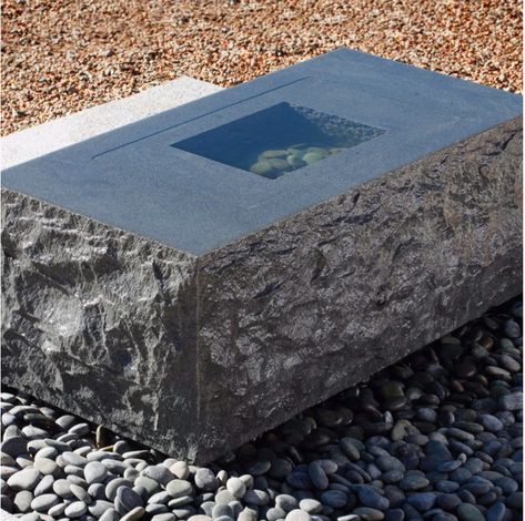 Blue is the rarest color in the natural world. Why not celebrate its rarity in your landscape? Landscaping With Fountains, Stone Water Features, Table Fountain, Stone Forest, Outdoor Gardens Landscaping, Garden Sink, Stone Bathtub, Fountain Design, Stone Fountains