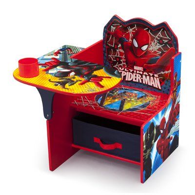 Delta Children Spider-Man Kids Novelty Chair Spiderman Room, Man Chair, School Tables, Spiderman Kids, Chair Desk, Desk With Storage, Kids' Desk, Storage Chair, Fabric Storage Bins