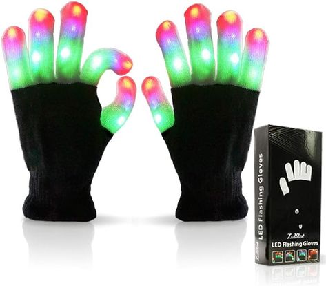 Luwint LED Colorful Flashing Finger Lighting Gloves Led Gloves, Skating Party, Finger Lights, Funny Presents, Christmas Party Favors, Novelty Toys, Christmas Stocking Stuffers, White Elephant Gifts, Toys For Girls