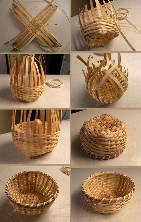 Make A Basket, Basket Weaving Diy, Basket Weaving Patterns, Bamboo Crafts, Party Candy, Diy Weaving, Bamboo Basket, Bamboo Weaving, Diy Basket