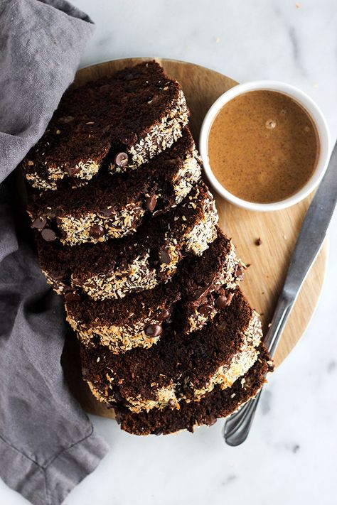 Mocha Banana Bread | Dietitian Debbie Dishes Chocolate And Coffee, Forks Over Knives, Coconut Coffee, Espresso Powder, Pan Bread, Whole Wheat Flour, Chocolate Banana, Shredded Coconut, Banana Bread Recipes