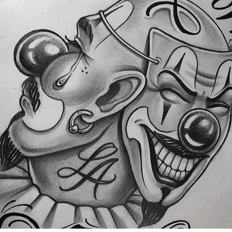 Güera Lowrider Drawings Easy, Oldies Drawings Easy, Chicano Clown Drawing, Smile Now Cry Later, Joker Tattoo Design, Clown Tattoo, Prison Art, Chicano Style Tattoo, Cholo Art