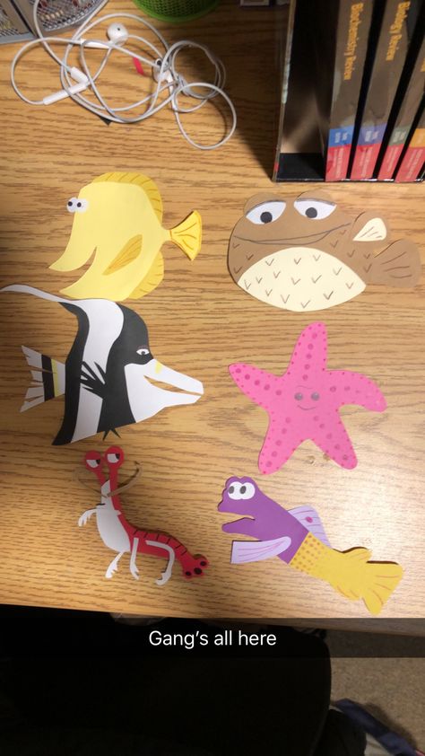 Tank Gang (Finding Nemo) Door decs RA Tank Gang Finding Nemo, Finding Nemo Door Decs, Finding Nemo Hallway Decorations, Finding Nemo Classroom Theme, Finding Dory Crafts, Finding Nemo Decorations, Door Decs Ra, Finding Nemo The Musical, Finding Nemo Theme