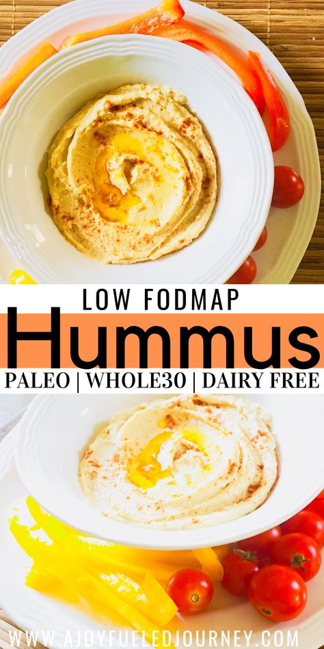 Low Fodmap Hummus Recipe, Low Fodmap Veggie Dip, Low Fodmap Hummus, Paleo Low Fodmap Recipes, Cbo Protocol Recipes, Fodmap Dips, Paleo Hummus Recipe, Fodmap Appetizers, Fodmap Sauces