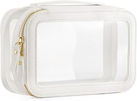 Amazon.com: HBlife Clear Makeup Bag Organizer, Portable Travel Toiletry Cosmetic Bag Case for Women, Medium Make Up Bag Makeup Train Case Transparent Storage Bag Pouch with Handle(White) : Beauty & Personal Care Clear Travel Toiletry Bag, Make Up Bag Organizer, Skincare Bag, Clear Makeup Bag, Makeup Bag Organizer, Clear Makeup Organizer, Clear Skin Care, Gucci Beauty, Clear Toiletry Bag