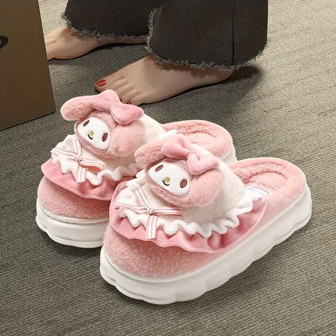 we all love hello kitty ❤️ Melody Plush, Cozy Shoes, Future Room, Plush Slippers, Warm Home, Home Slippers, House Slippers, Clothing Size Chart, Womens Clothing Sizes