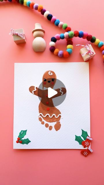 Lucia | LULUMAKE on Instagram: "GingerBread FootPrint | Crafting Memories 🎄" Gingerbread Footprint Art, Gingerbread Man Kids Crafts, Christmas Footprint Crafts, Baby Christmas Crafts, Footprint Craft, Handprint Christmas, Footprint Crafts, Baby Handprint, Puffy Paint