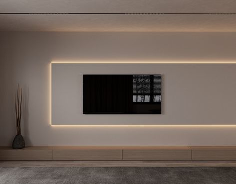 BYCHOVSKAYA 67.2 on Behance Knauf Wall Design Ideas, Modern Tv Feature Wall Design, Led Wall Design Living Rooms, Living Room Wall Ceiling Design, Wall Cove Light, Tv Unit Decor Modern Interior Design, Tv Wall Decor Wood, Minimalist Tv Wall Design Living Rooms, Tv Wall Inspiration