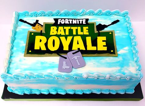 Fortnite Cake Fortnite Sheet Cake For Boys, Cake Kids Birthday, Fortnite Birthday Cake, Fort Night, Fortnite Cake, 12th Birthday Cake, Cube Cake, Fortnite Party, Fortnite Birthday