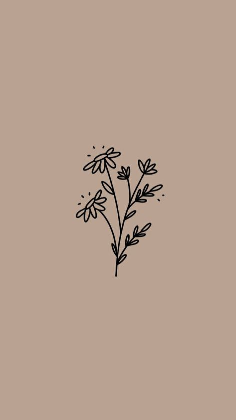 Flower Drawing Astethic, Cizgifilm Wallpaper, Asthetic Flower Drawings, Simple Flower Drawing Aesthetic, Drawing Astethic, Boho Astethic, Brown Widget, Simple Flower Drawing, Wallpaper Iphone Boho