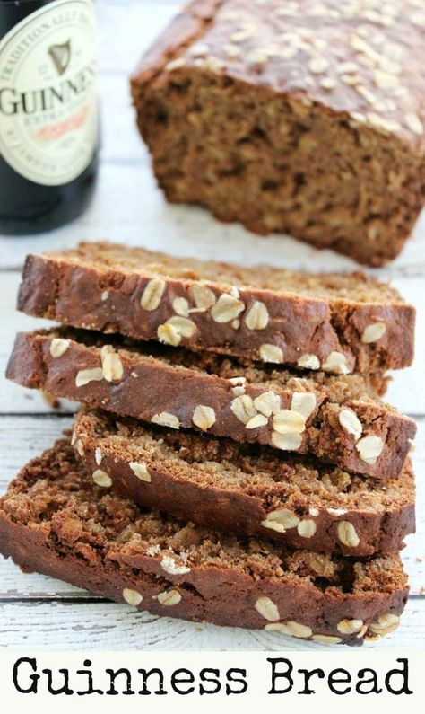 guinness bread recipe Baking With Guiness, St Patricks Day Breads, Guiness Irish Soda Bread, Guiness Bread, Guinness Bread, Irish Dessert Recipes, Irish Brown Bread, Brown Bread Recipe, Irish Foods