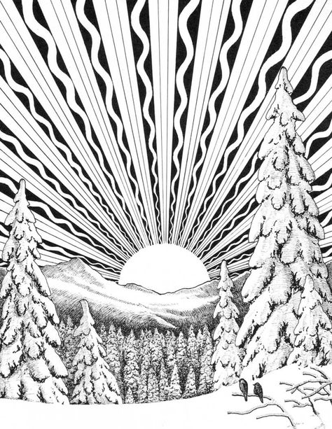 winter-solstice-coloring-page Solstice Art, Winter Solstice Celebration, Happy Winter Solstice, Solstice Celebration, Astronomy Pictures, Happy Winter, Summer Solstice, Winter Solstice, Colorful Landscape