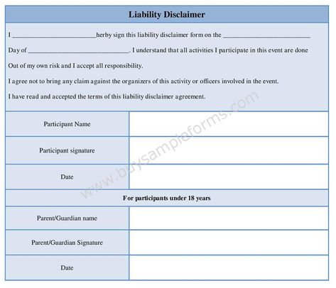 Liability Disclaimer Form Template - Sample Online forms in office templates and formats for your business. Download these customize forms which are available in Microsoft Word. Design Reference Drawing, Disclaimer Template, College Student Organization, Liability Waiver, Volunteer Management, Non Disclosure Agreement, Research Question, Research Paper Outline, Word Document