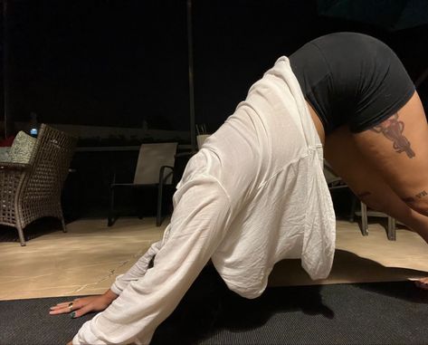 #yoga #yogaposes #aesthetic #wellness #mindfulness #night Hot Yoga Aesthetic, Bedtime Aesthetic, Night Yoga, Aesthetic Wellness, Evening Yoga, Yoga Aesthetic, Downward Dog, Hot Yoga, Yoga Poses