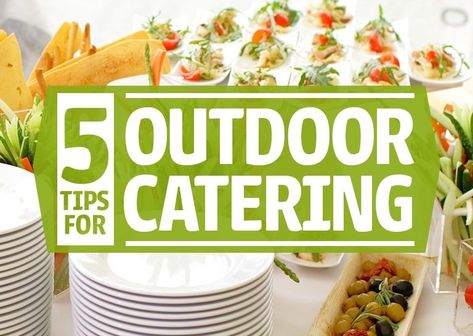 Check out our top 5 outdoor catering tips to find ways of making your job a little easier! Brand new ideas for 2020! Starting A Catering Business, Outdoor Catering, Food Truck Catering, Bbq Catering, Catering Supplies, Food Stations, Catering Business, Catering Menu, Chafing Dishes