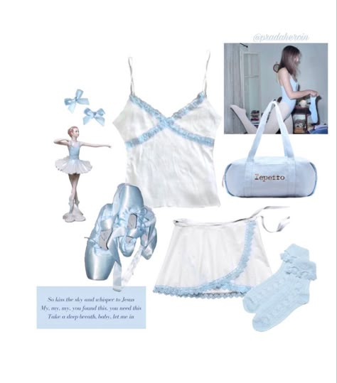 Blue Pilates Princess, Winter Dance Ideas, Pajamas Y2k, Baby Blue Coquette, Pawn Shop Blues, Kawaii Fairycore, The Marias, Coquette Blue, Txt Concert