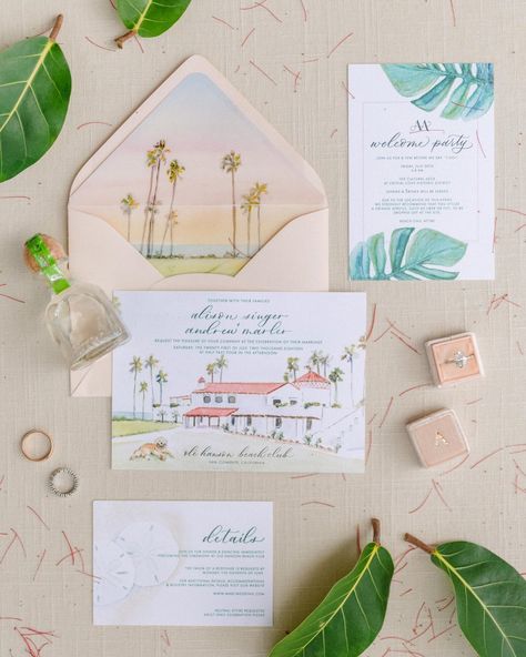 Blog — yellow & lace Colony Hotel, Painted Wedding Invitation, Watercolour Wedding Stationery, The Colony Hotel, Tropical Watercolor, Hand Painted Wedding, Etsy Wedding Invitations, Palm Beach Florida, Watercolor Wedding Invitations