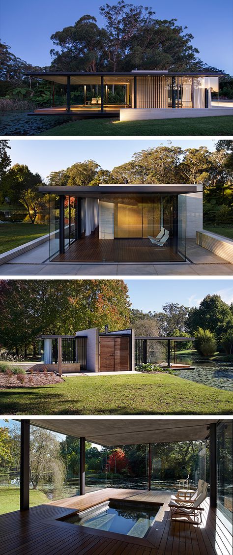 Wirra Willa Pavilion by Matthew Woodward Architecture in Somersby, Australia Pavilion House, Pavilion Plans, Pool Pavilion, Glass Pavilion, Landscape Architecture Drawing, Pavilion Architecture, Pavilion Design, Architecture Modern, Layout Architecture