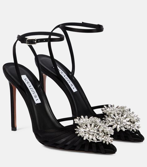 Rhinestone Flower, Aesthetic Shoes, Gold Shoes, High Heels Stilettos, Sandal Fashion, High Heel Pumps, Black Pumps, Bling Bling, Cute Shoes