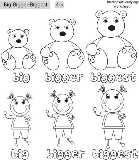 Big Bigger Biggest Worksheet Preschool Big Bigger Biggest Preschool, Big Bigger Biggest Activities Preschool, Big Bigger Biggest Activities, Big Bigger Biggest Worksheet, Paes Lab, Ukg Activity, Big Bigger Biggest, Worksheet Preschool, Preschool Math Worksheets