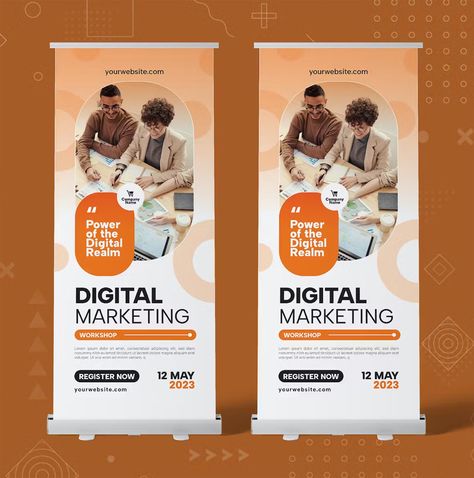 Roll Banner Design Creative, Standees Design Ideas, Pull Up Banner Design Ideas, Bunting Design Ideas, Banner Roll Up Design, Standee Design Creative, Standee Design Ideas, Roll Banner Design, Signage Design Ideas