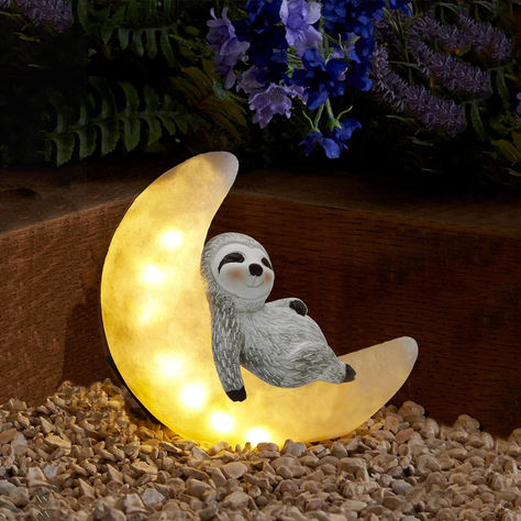 Christmas Sloth, Solar Garden Lights, Garden Stand, Lawn Ornaments, Garden Lights, Cute Sloth, Garden Lawn, Outdoor Statues, Solar Garden