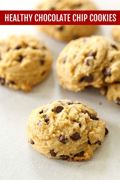 Healthy Chocolate Chip Cookies | Tone and Tighten Healthy Cookie Recipes Chocolate Chip, Healthy Chocolate Chip Cookie, Healthy Chocolate Chip Cookies, Recipes For Busy Moms, Healthy Facts, Healthy Chocolate Chip, Kodiak Cakes, Healthy Menu, Chocolate Chip Cookie Recipe