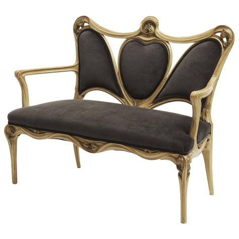 Art Deco Sofa, Vintage Couch, Art Nouveau Furniture, Unusual Art, Art Nouveau Design, French Art Deco, Settee, Design Museum, Chic Home