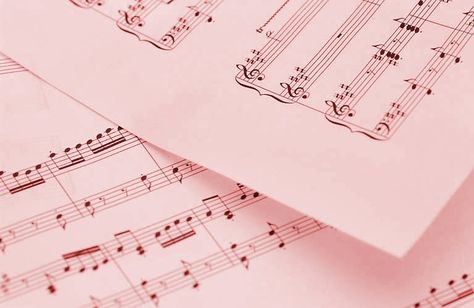 Pink music sheets. Music Aesthetic, Sheet Music, Piano, Musical, Music, Pink