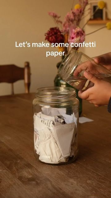 Paper Confetti Crafts, What To Do With Scrap Paper, How To Make Your Own Confetti, How To Make Paper Confetti, How To Make A Confetti Popper, Diy Wedding Confetti Eco Friendly, How To Make Confetti, Making Crayons, Diy Crayons