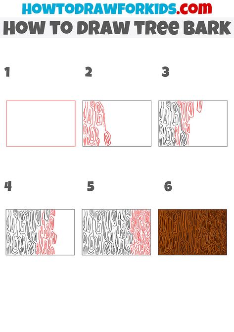 Tree Bark Drawing Simple, How To Draw Tree Bark Texture, How To Draw Tree Bark, Tree Bark Drawing, How To Draw Wood, Trees Drawing Tutorial, Chinese Tree, Pencil Texture, Tree Bark Texture