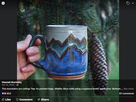 Mountain Mug, Losing Your Mind, Blue Ridge Mountain, Pottery Lessons, Cold Mountain, Ceramic Glaze Recipes, Pottery Painting Designs, Ceramics Ideas, Slab Pottery