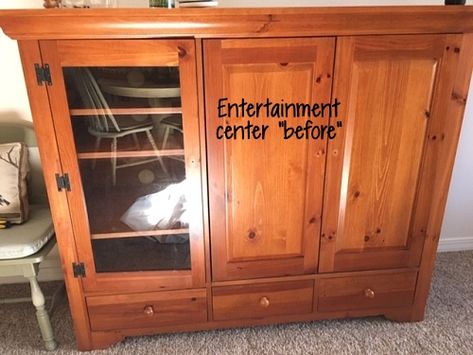 90s Entertainment Center, Old Entertainment Center Ideas, Painted Entertainment Center, Painted Entertainment Centers, Oak Entertainment Center, Old Entertainment Centers, Wood Entertainment Center, Entertainment Center Makeover, Entertainment Center Redo