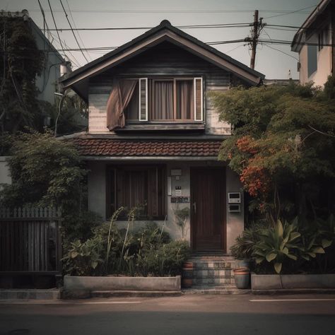 Japanese Brick House, Japanese Farmhouse Exterior, Japan Old House, Japanese Style Home Exterior, Small House Design Exterior Simple, Japanese Suburban House, Modern Korean House Exterior, 90s House Exterior, Asian House Exterior