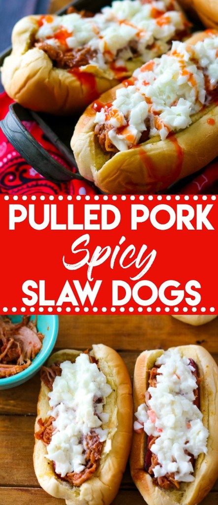 Slaw For Pulled Pork, Crockpot Pulled Pork Bbq, Spicy Slaw, Slaw Dog, Pork Pulled, Crock Pot Pulled Pork Recipe, Pork Crockpot Recipes, Honey Garlic Pork Chops, Slow Cooker Apples