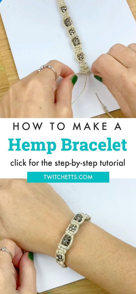 Diy Hemp Bracelets With Beads, Braided Hemp Bracelet Diy, Hemp Bead Bracelet Diy, Beaded Hemp Bracelets Diy, Hemp Necklace Diy Tutorials, Hemp Jewelry Diy Tutorials, Macreme Basic Bracelet Beads, Diy Hemp Bracelets Patterns, Hemp Bracelet Diy Step By Step