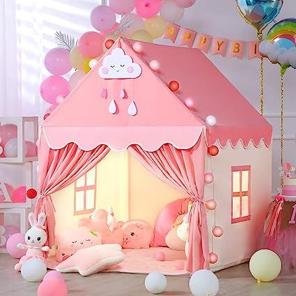 Fairy Playhouse, Tent House For Kids, Girls Tent, Girls Play Tent, Playhouse For Kids, Girls Playhouse, Pink Tent, Tent House, Kids Castle