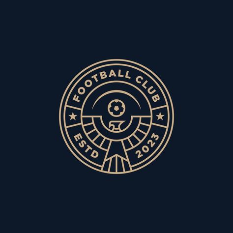 minimalist soccer football club emblem badge line art icon logo template vector illustration design. simple modern eagle mascot for a football team logo Football Logo Design, Football Team Logo, Sports Logo Inspiration, Sports Badge, Eagle Mascot, Team Logo Design, Team Badge, Soccer Logo, Football Team Logos