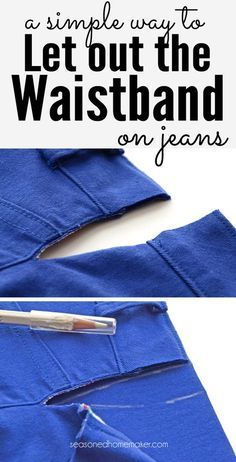 Are your jeans just a little snug in the waist? Learn the easiest way to Let Out the Waistband on Jeans. You don't need a lot of sewing experience to do this. Anyone can master this alteration on a pair of jeans. It only takes a few minutes to find comfort. Sewing Alterations, Beginner Sewing Projects Easy, Altering Clothes, Leftover Fabric, Jeans Diy, Sewing Projects For Beginners, Sewing Skills, Love Sewing, Refashion Clothes