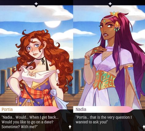 Portia and Nadia Nadia Satrinava, Arcana Game, Masquerade Outfit, The Arcana, Boyfriend Games, Ship It, Need Friends, I Ship It, Oh My God