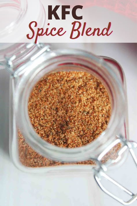 Use this KFC spice blend copycat recipe with 11 herbs and spices for all of your favorite fried chicken recipes. This secret formula has been in the Kentucky Fried Chicken restaurant chain for generations and now you can make it right at home. #kfcrecipes #seasoningrecipes #homemadespicemix #copycatrecipes Kfc Seasoning Recipe, Fried Chicken Seasoning, Seasoning Chicken, Fried Chicken Restaurant, Homemade Dry Mixes, Chicken Restaurant, Spice Blends Recipes, Kfc Chicken, Spice Mix Recipes