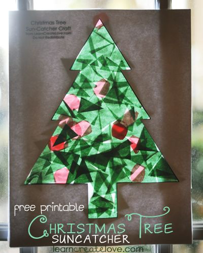 Diy Paper Tree, Paper Tree Classroom, Mosaic Christmas Tree, Contact Paper Crafts, Tree Classroom, Mosaic Christmas, Shaped Windows, December Crafts, Suncatcher Craft