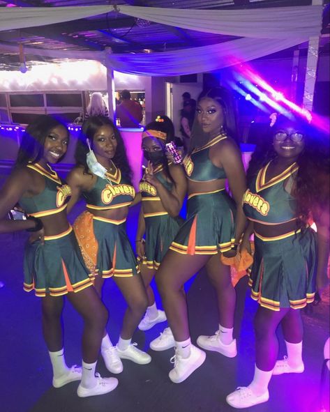 Clovers Cheer Costume, Clover Cheerleader, Clover Cheerleader Costume, Cheer Costumes, Emily Ann, Cheerleader Costume, Trendy Halloween Costumes, Group Costumes, Trendy Halloween