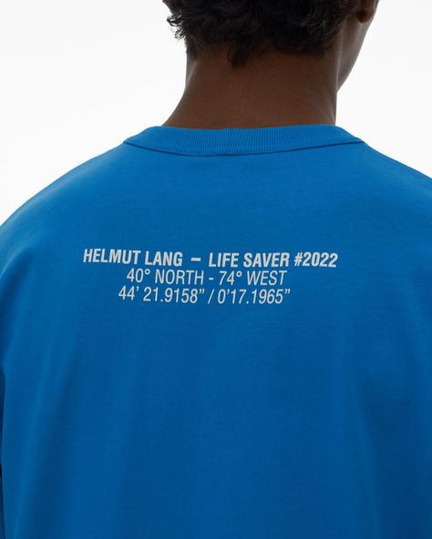 Helmut Lang Lifesaver Long-Sleeve Tee | WWW.HELMUTLANG.COM | Helmut Lang 2023 Tshirts, Tshirt Design Minimal, Logo Tee Shirt Design, Long Sleeve Shirt Design, Long Sleeve Design, Back Shirt Design, Tee Designs, Long Sleeve Tee, Tshirt Merch