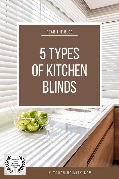 Modern Blinds For Kitchen, Best Blinds For Kitchen Windows, Types Of Blinds For Windows Kitchen, Faux Blinds For Windows, Windows Shades Ideas, Blinds In Kitchen Window, Modern Window Blinds Ideas, Blind For Kitchen Window, Window Treatments For Kitchen Windows